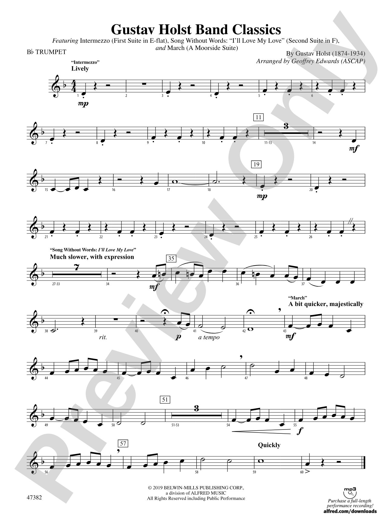 Gustav Holst Band Classics: 1st B-flat Trumpet