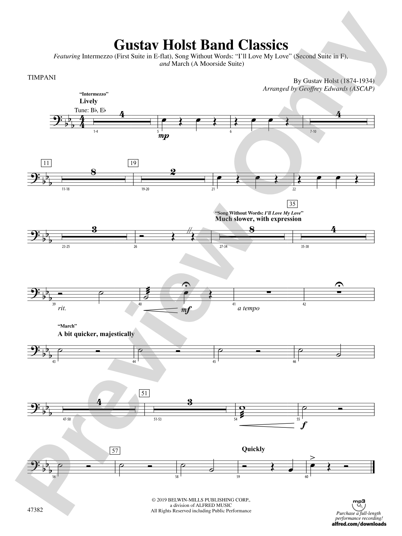 Gustav Holst Band Classics: Timpani