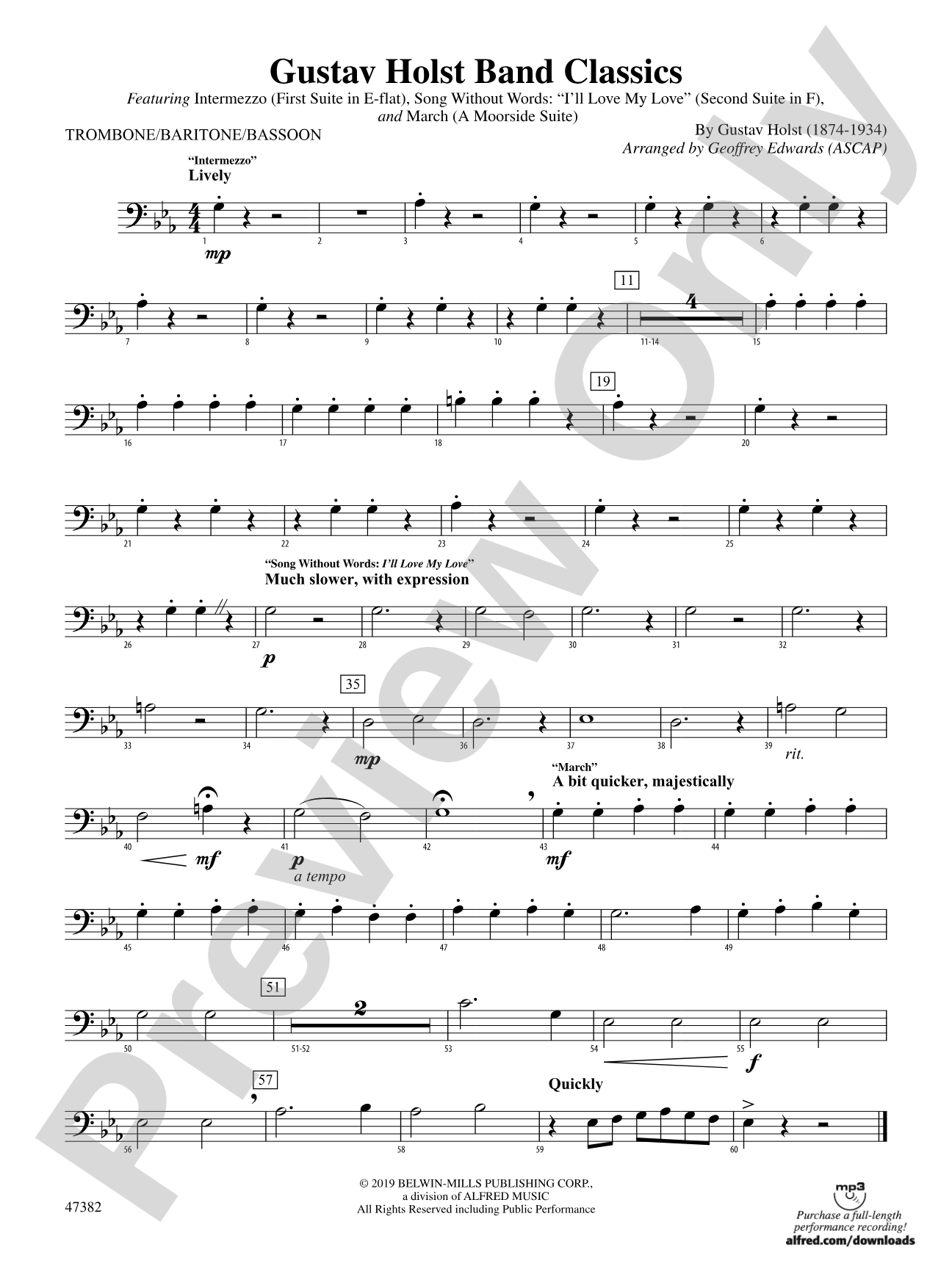 Gustav Holst Band Classics: 1st Trombone