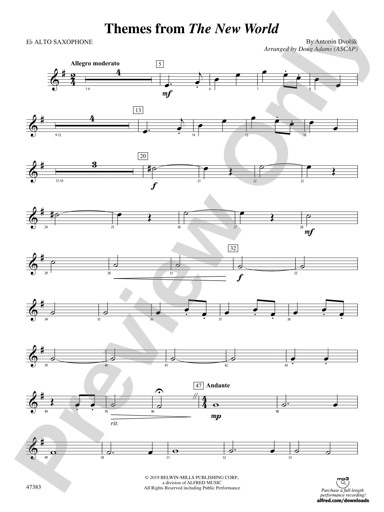 Themes from The New World: E-flat Alto Saxophone