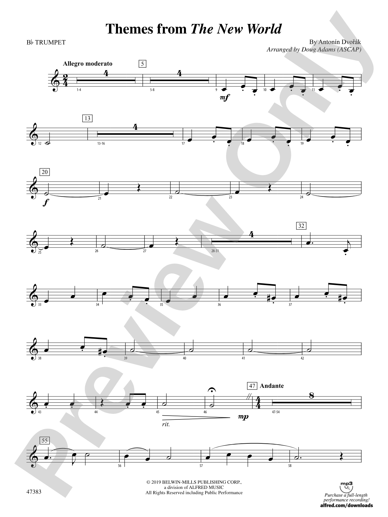 Themes from The New World: 1st B-flat Trumpet