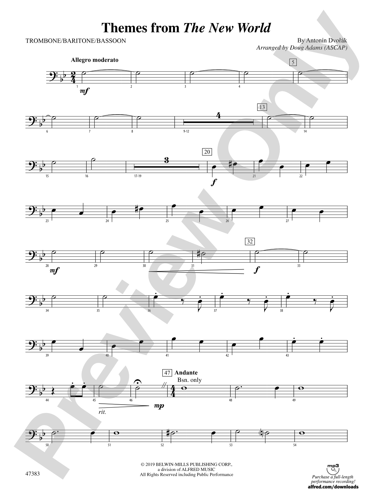 Themes from The New World: 1st Trombone