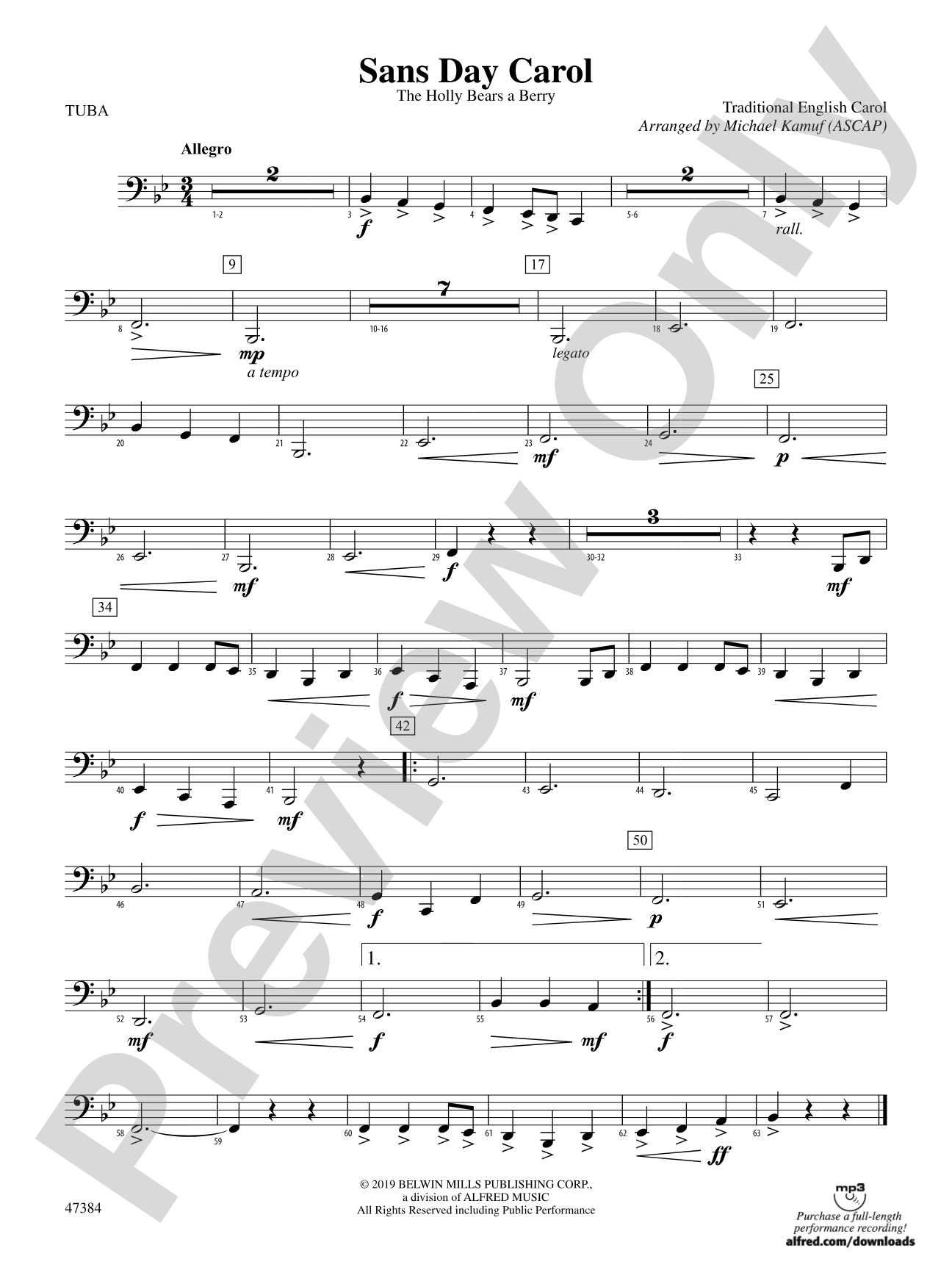 Sans Day Carol: Tuba