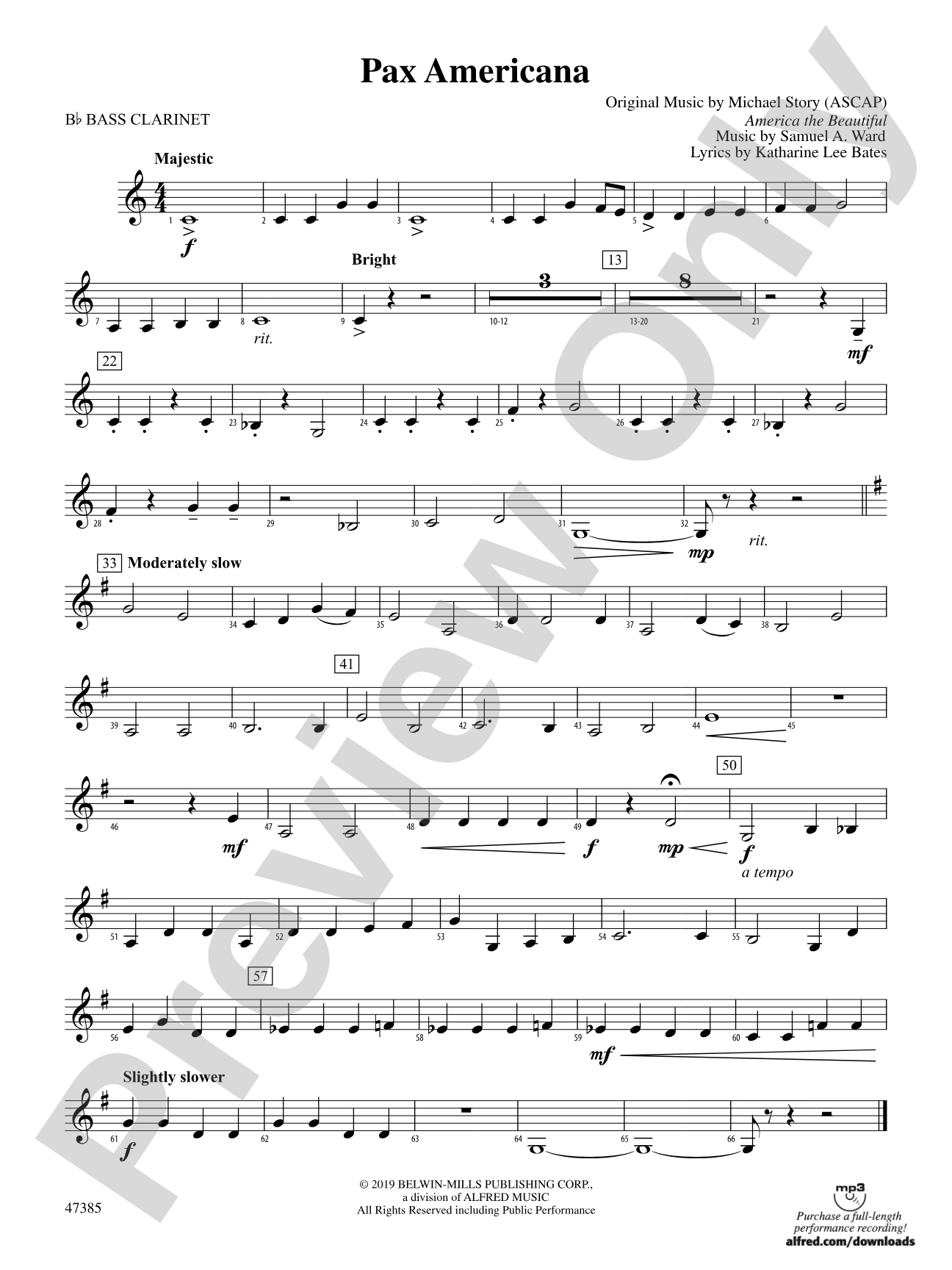 Pax Americana: B-flat Bass Clarinet