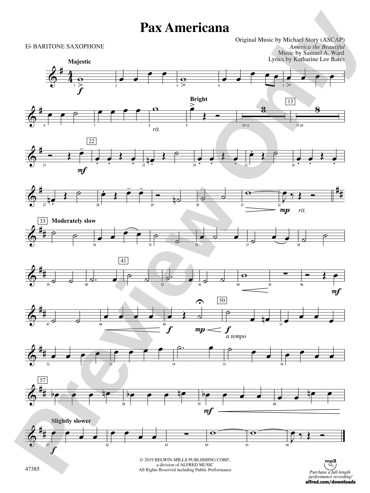 Pax Americana: E-flat Baritone Saxophone