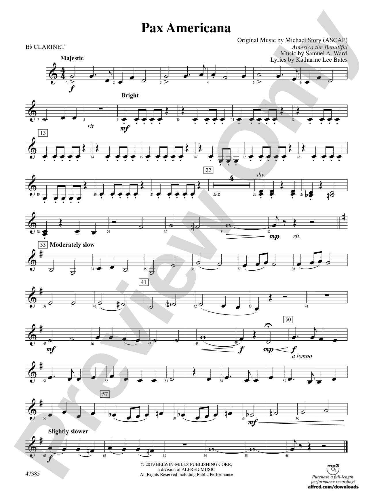 Pax Americana: 1st B-flat Clarinet