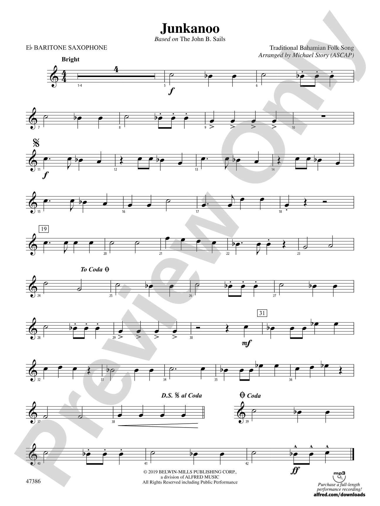Junkanoo: E-flat Baritone Saxophone