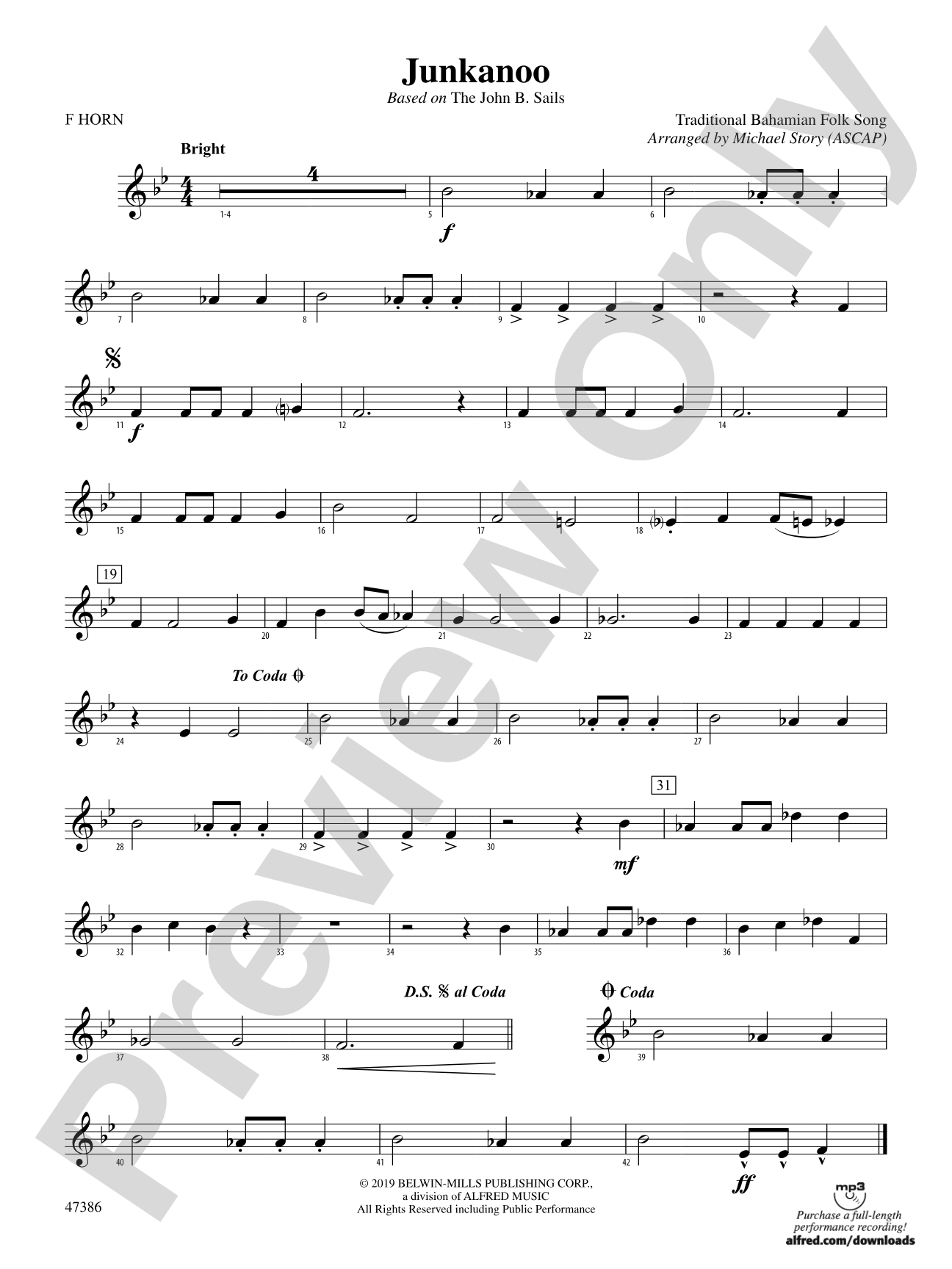 Junkanoo: 1st F Horn