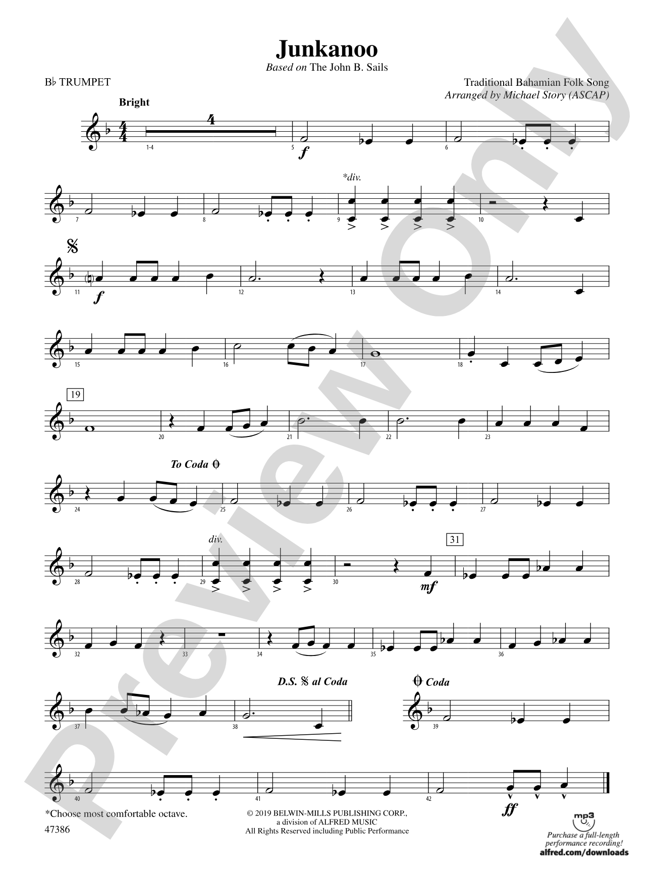 Junkanoo: 1st B-flat Trumpet