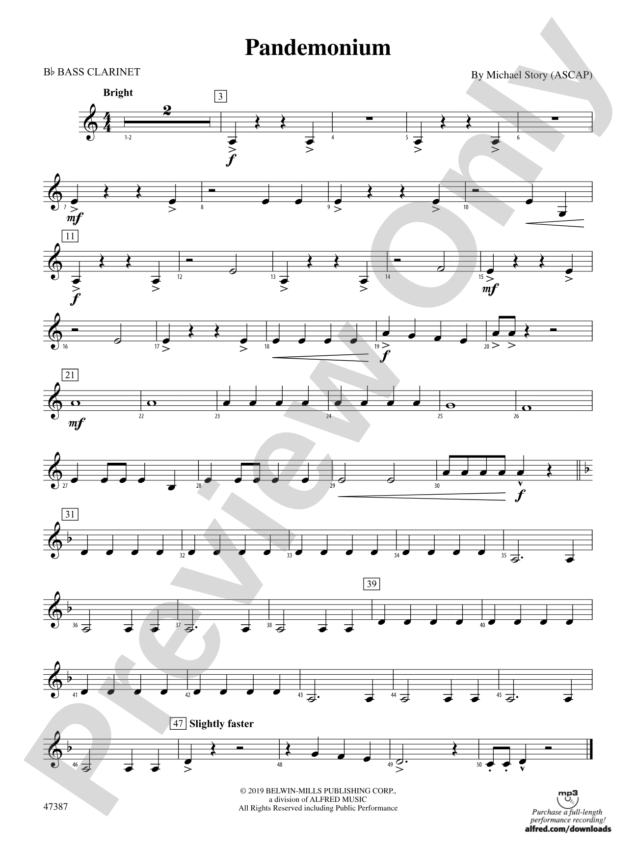 Pandemonium: B-flat Bass Clarinet