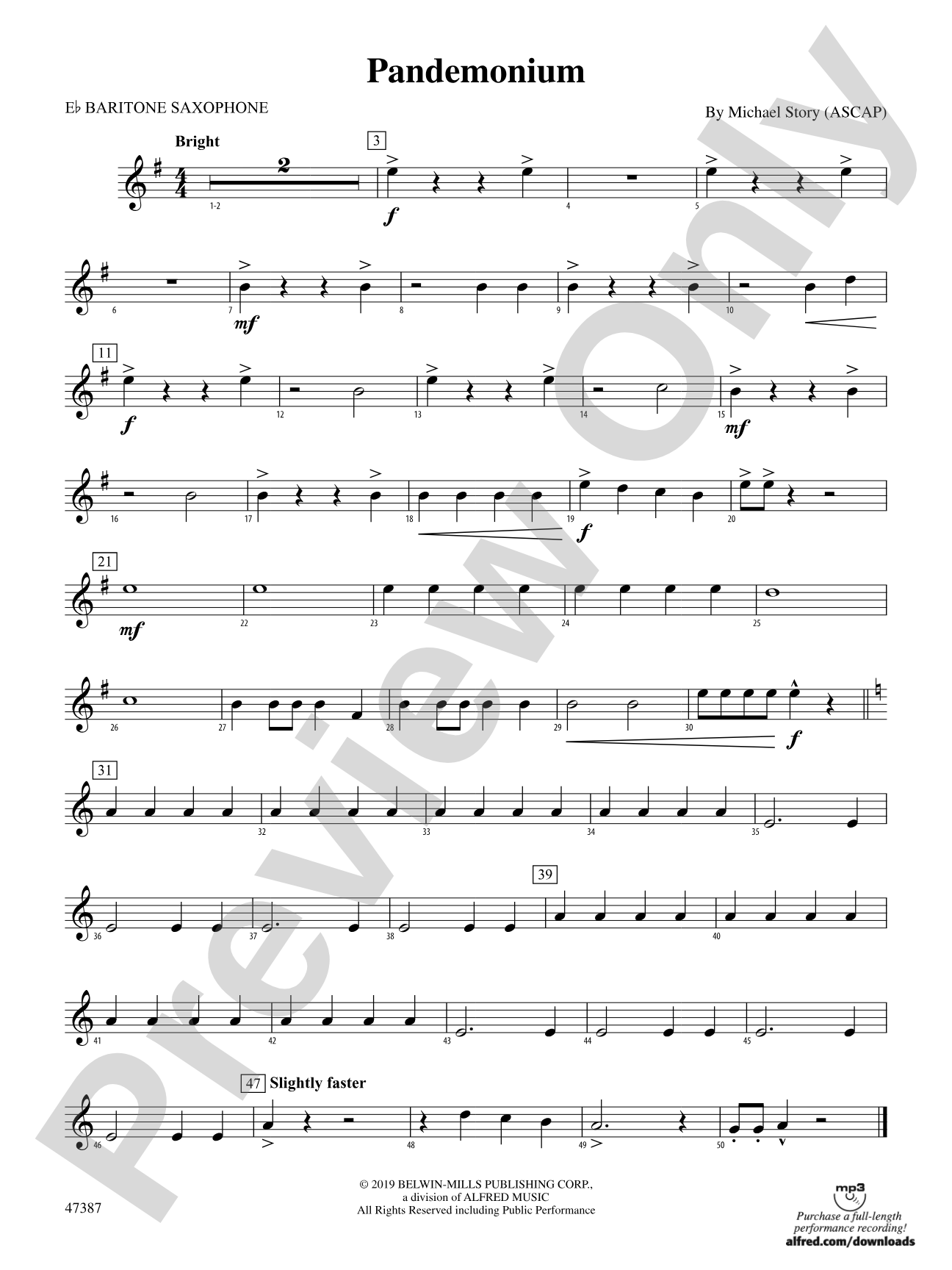 Pandemonium: E-flat Baritone Saxophone