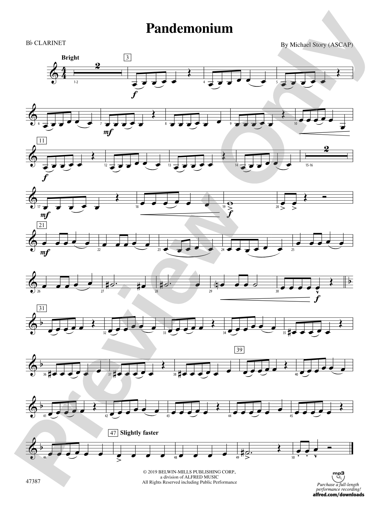 Pandemonium: 1st B-flat Clarinet