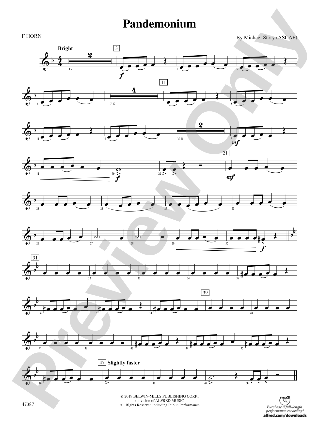 Pandemonium: 1st F Horn