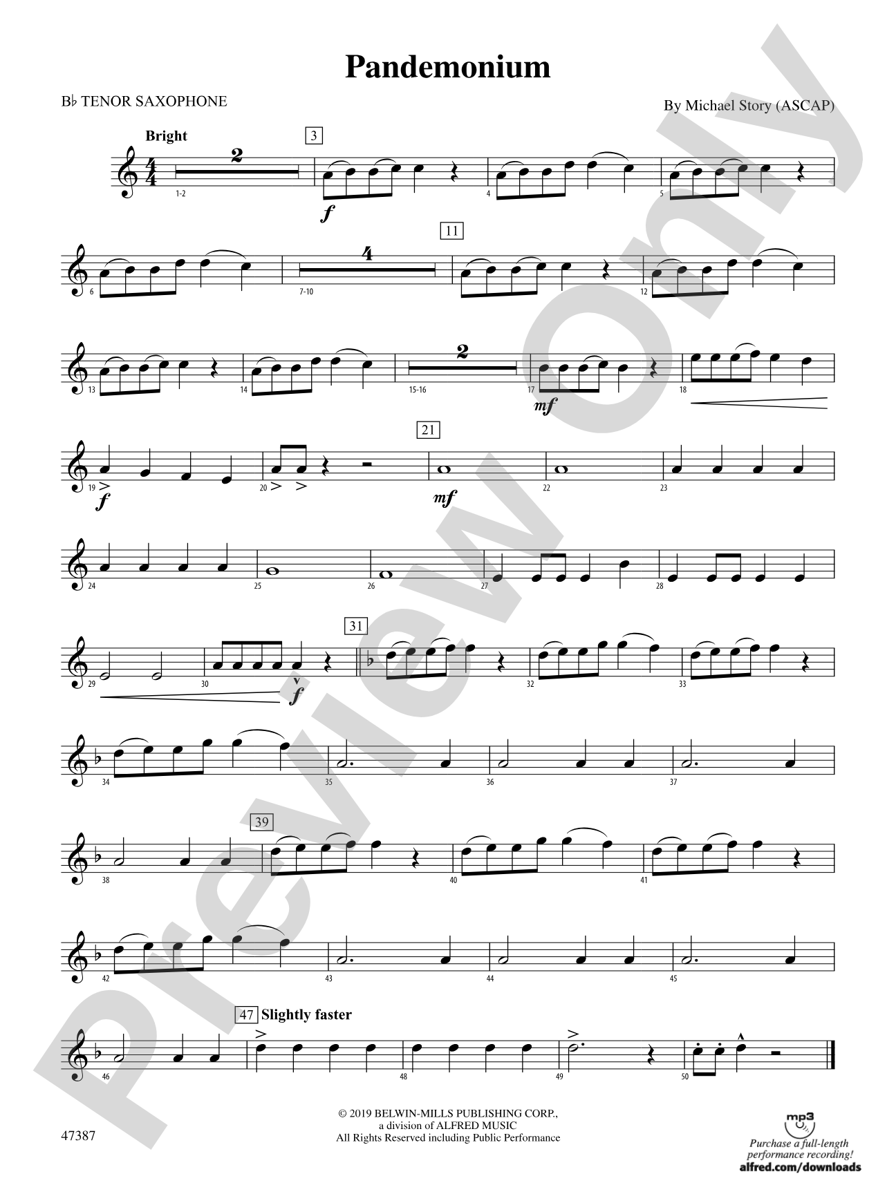 Pandemonium: B-flat Tenor Saxophone