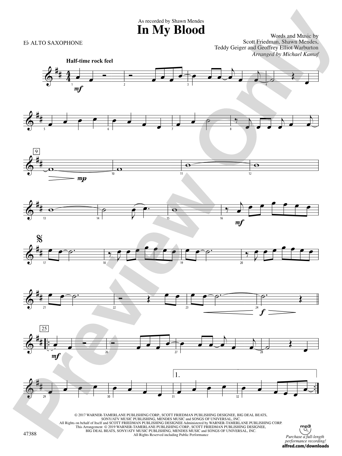 In My Blood: E-flat Alto Saxophone