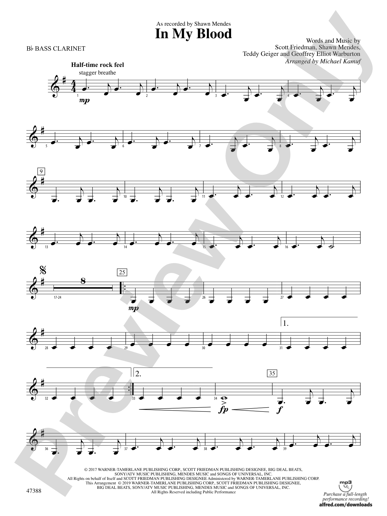 In My Blood: B-flat Bass Clarinet