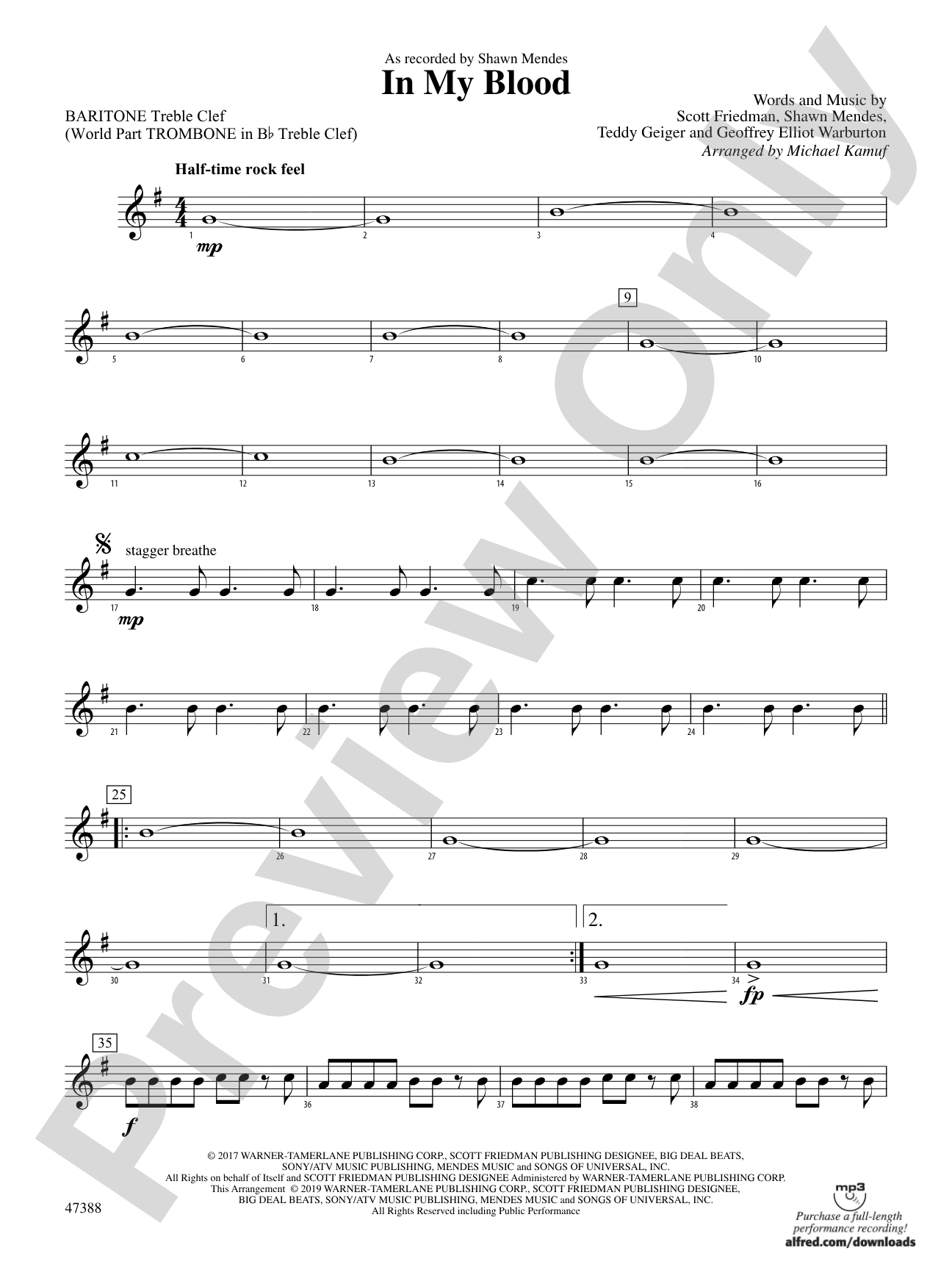 In My Blood: Baritone T.C.
