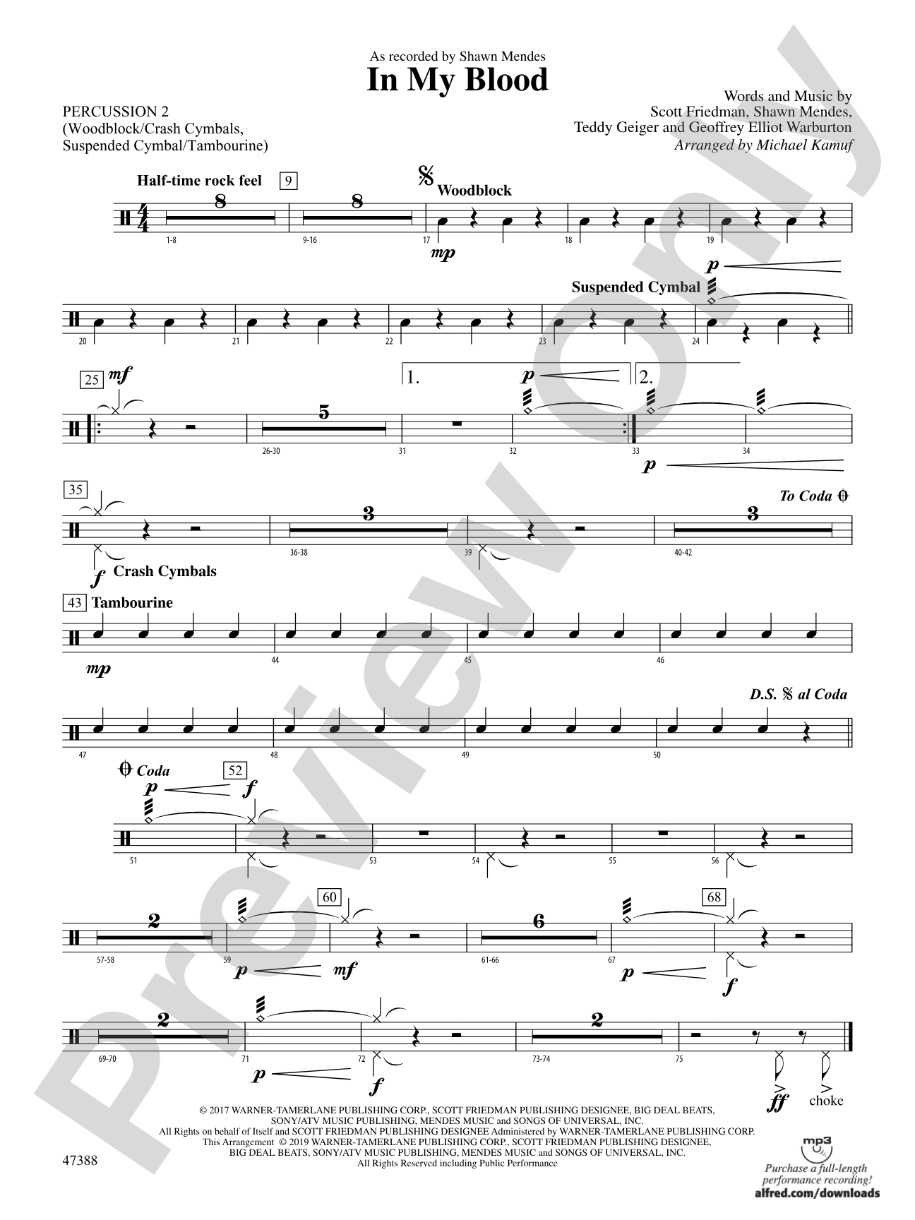 In My Blood: 2nd Percussion