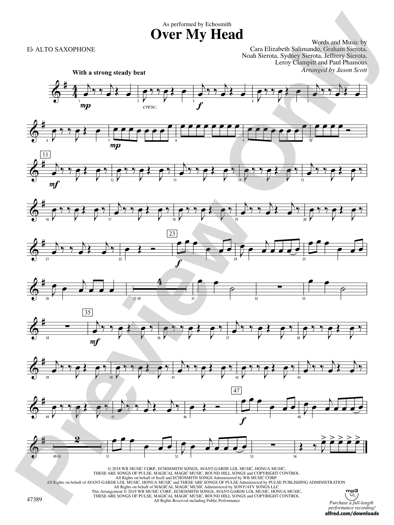 Over My Head: E-flat Alto Saxophone