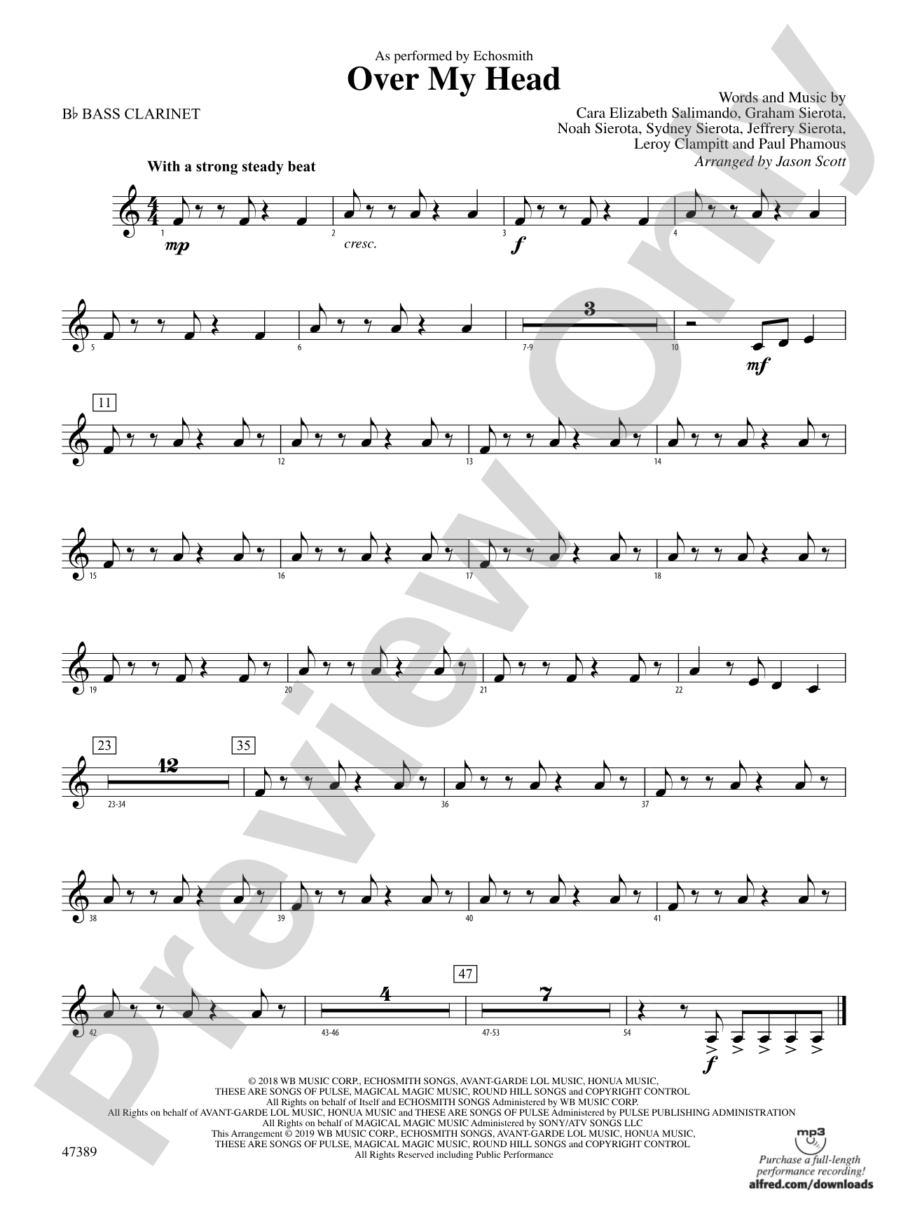 Over My Head: B-flat Bass Clarinet
