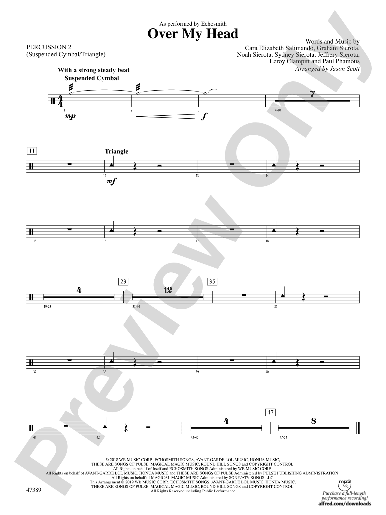 Over My Head: 2nd Percussion