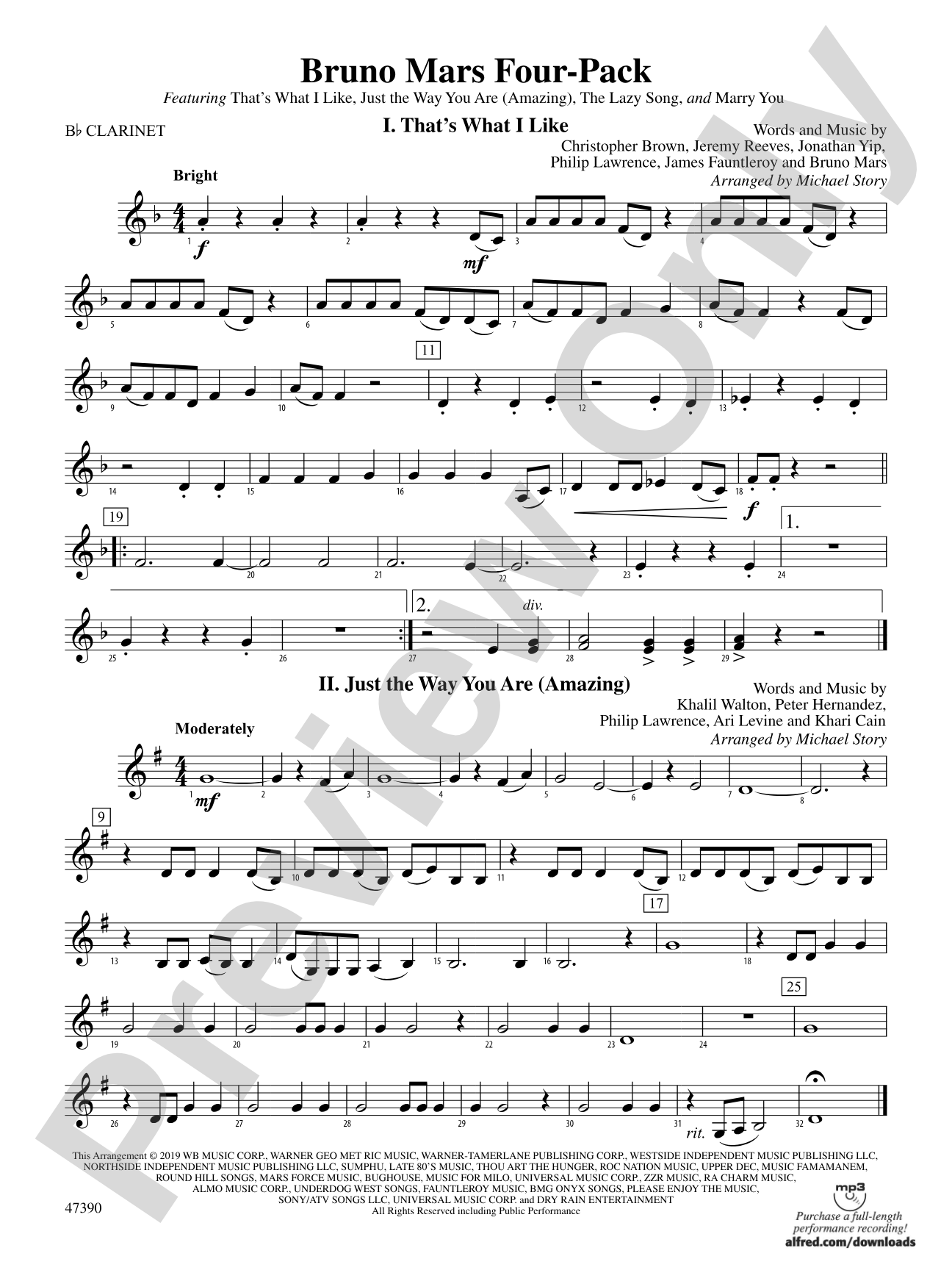 Bruno Mars Four-Pack: 1st B-flat Clarinet