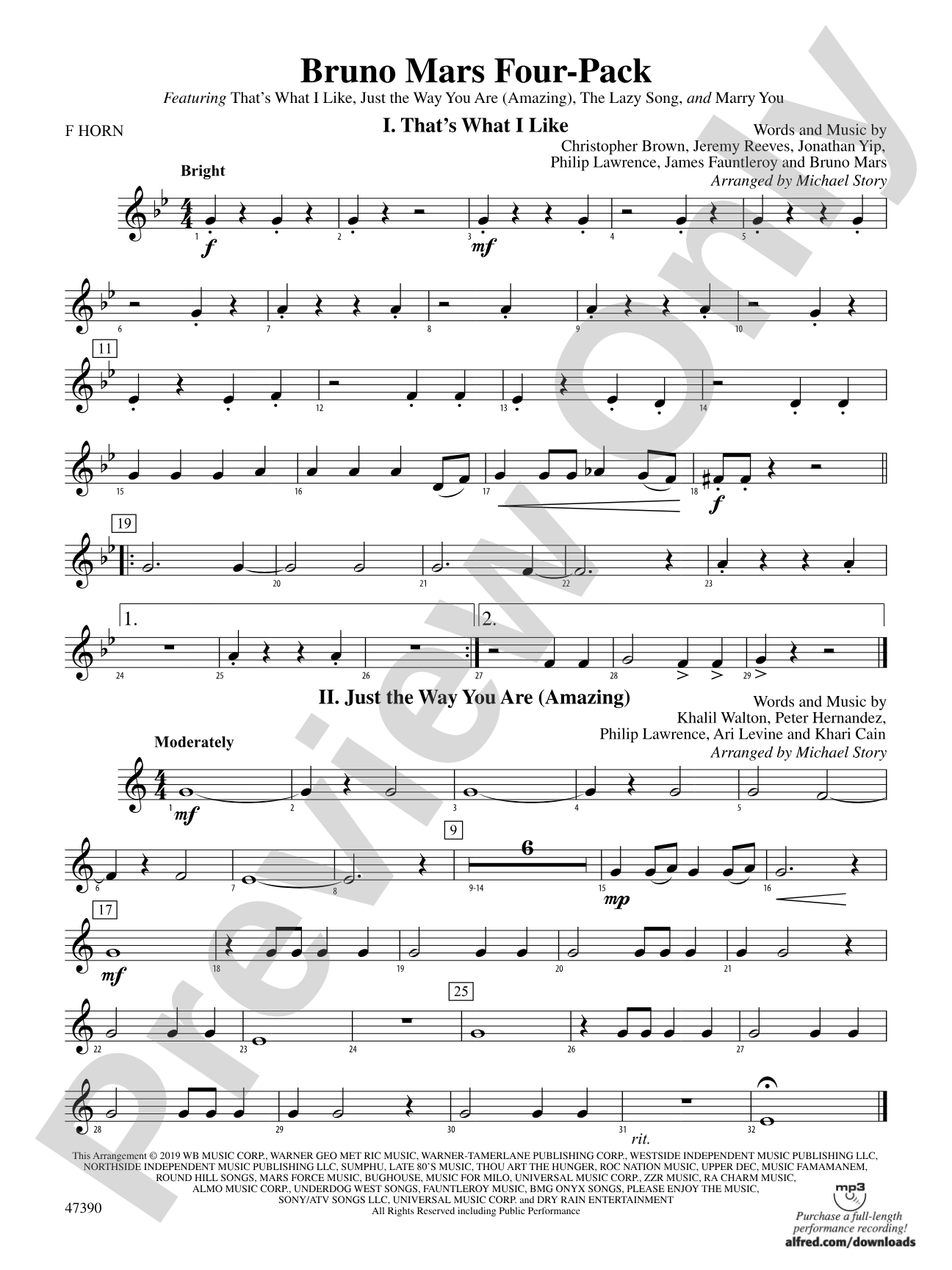 Bruno Mars Four-Pack: 1st F Horn