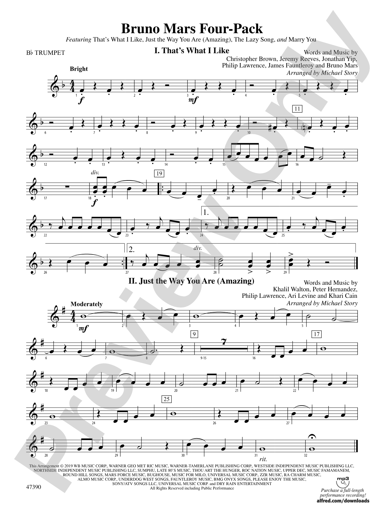Bruno Mars Four-Pack: 1st B-flat Trumpet