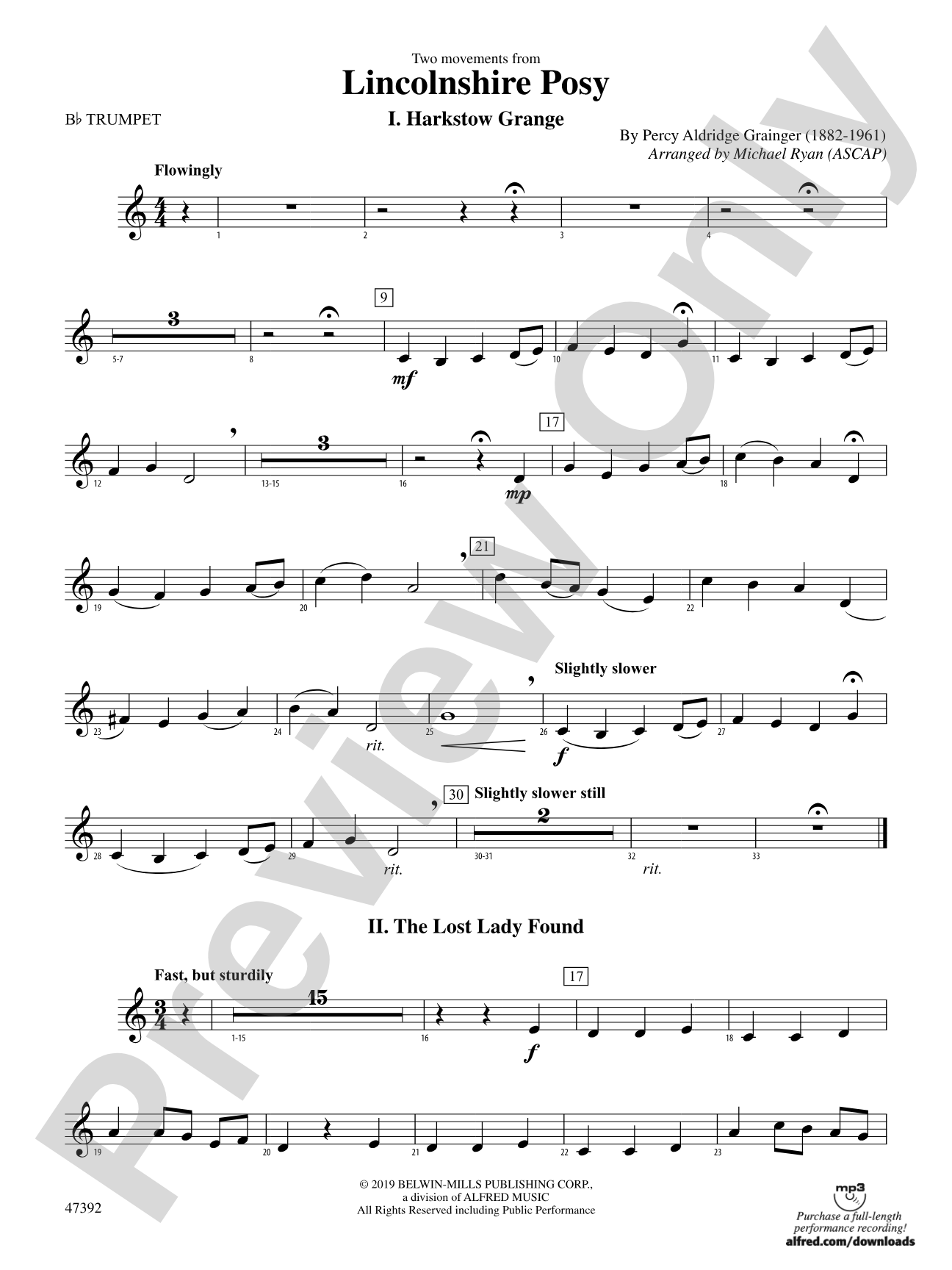 Lincolnshire Posy: 1st B-flat Trumpet