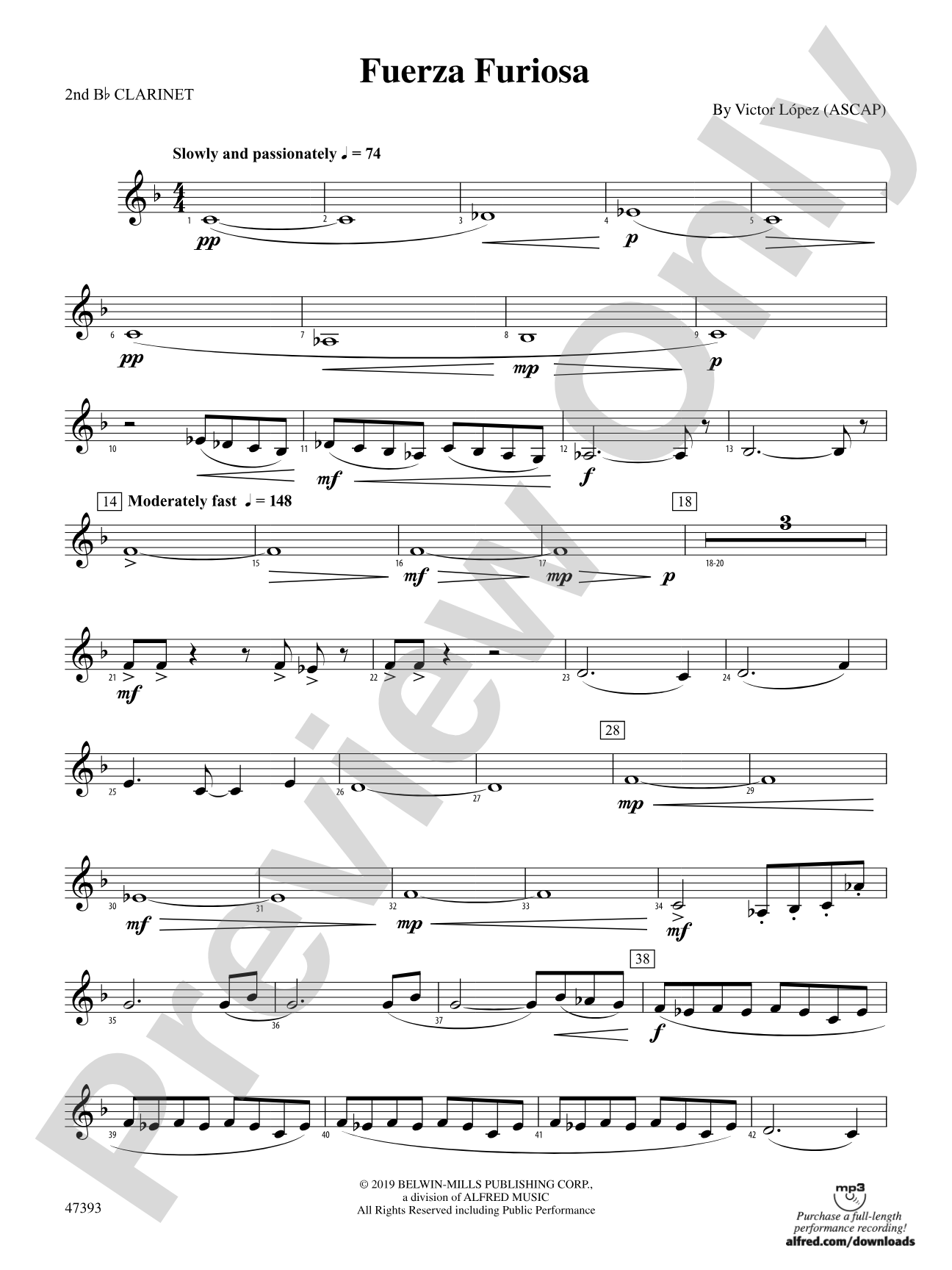 Fuerza Furiosa: 2nd B-flat Clarinet