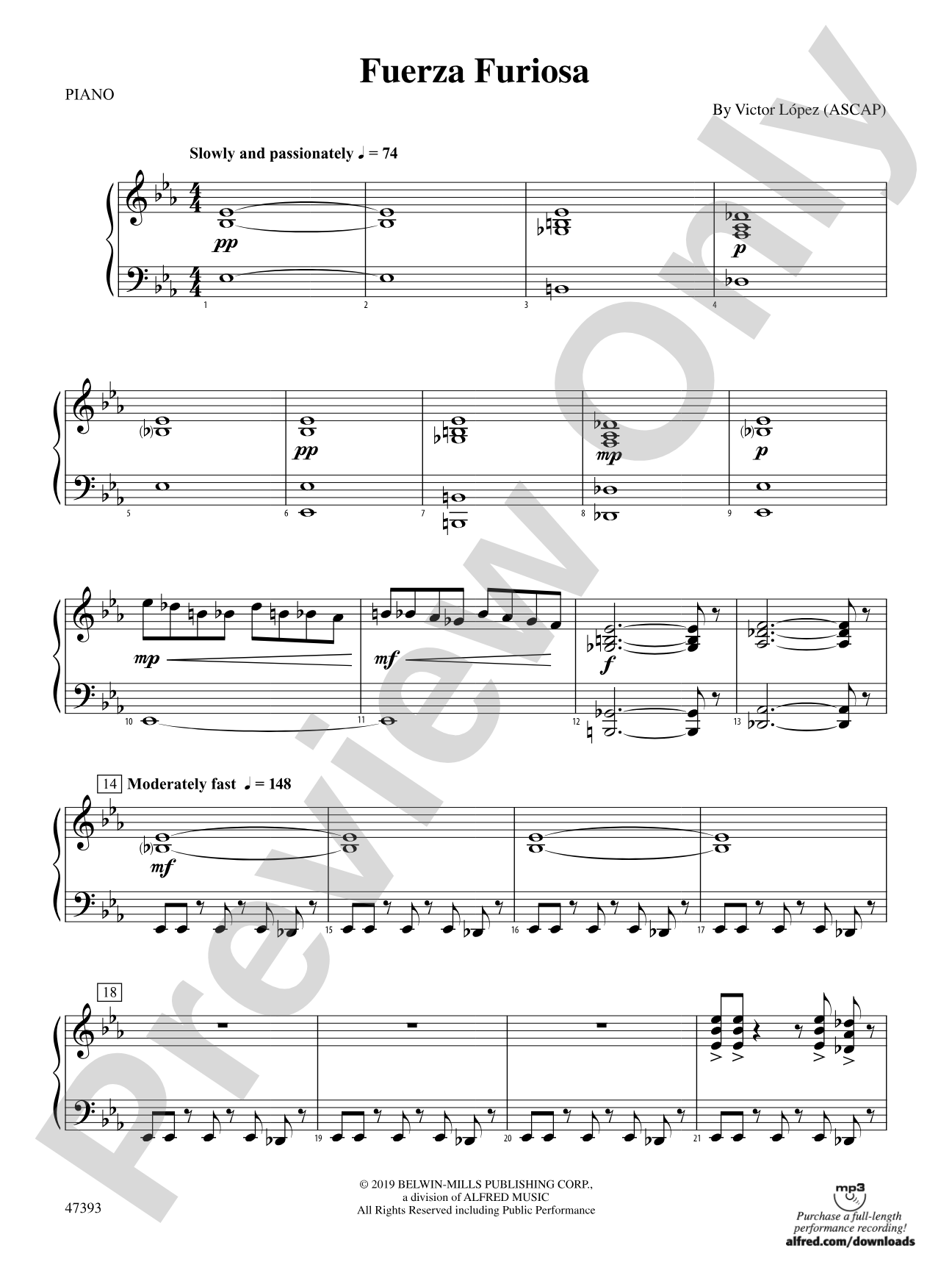 Fuerza Furiosa: Piano Accompaniment