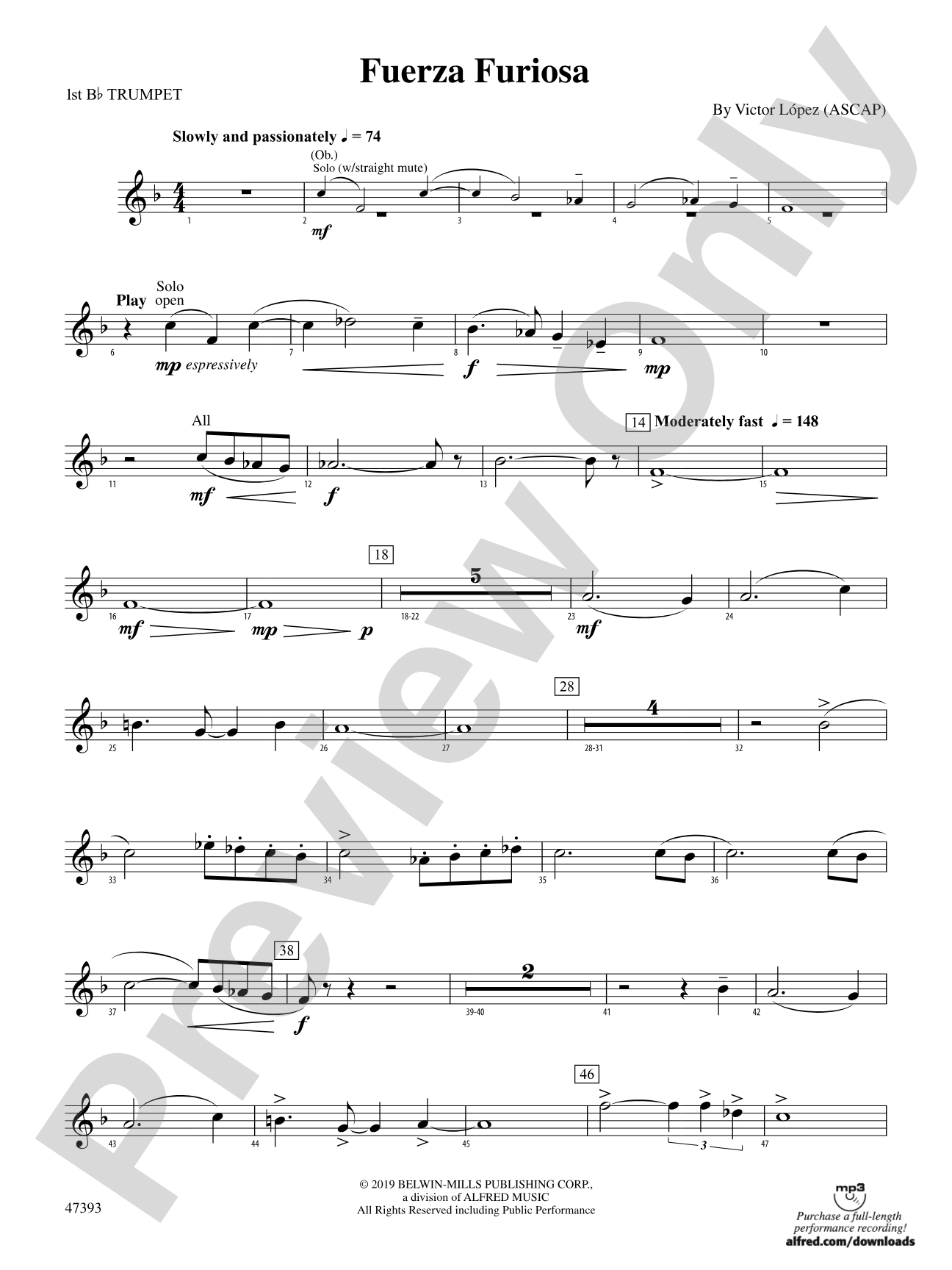 Fuerza Furiosa: 1st B-flat Trumpet