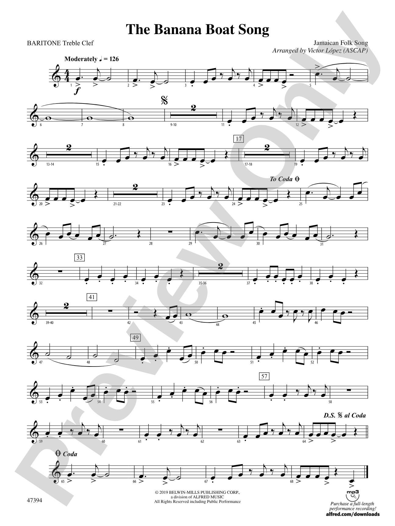 The Banana Boat Song: Baritone T.C.