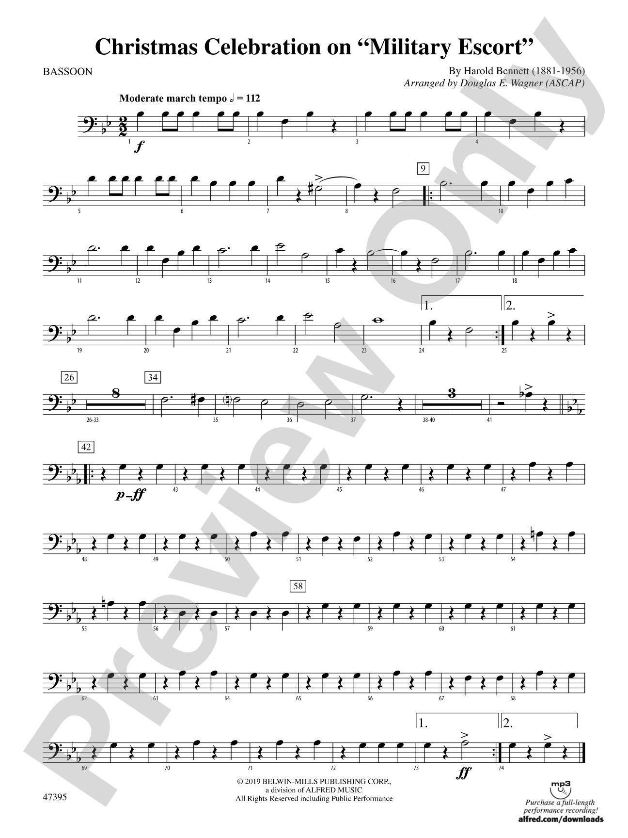 Christmas Celebration on "Military Escort": Bassoon