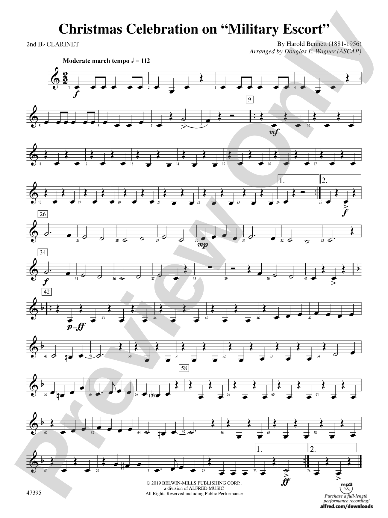 Christmas Celebration on "Military Escort": 2nd B-flat Clarinet