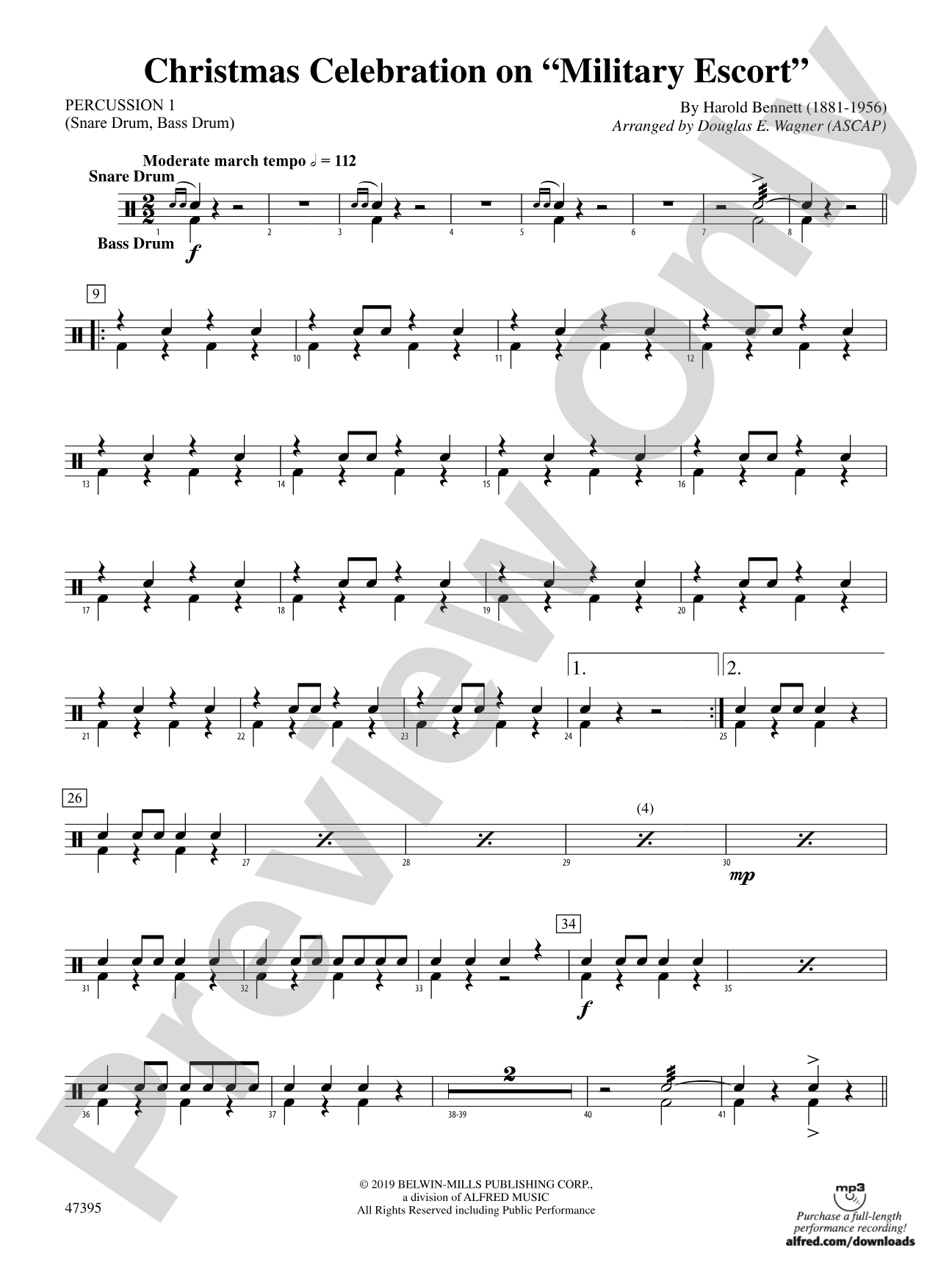 Christmas Celebration on "Military Escort": 1st Percussion