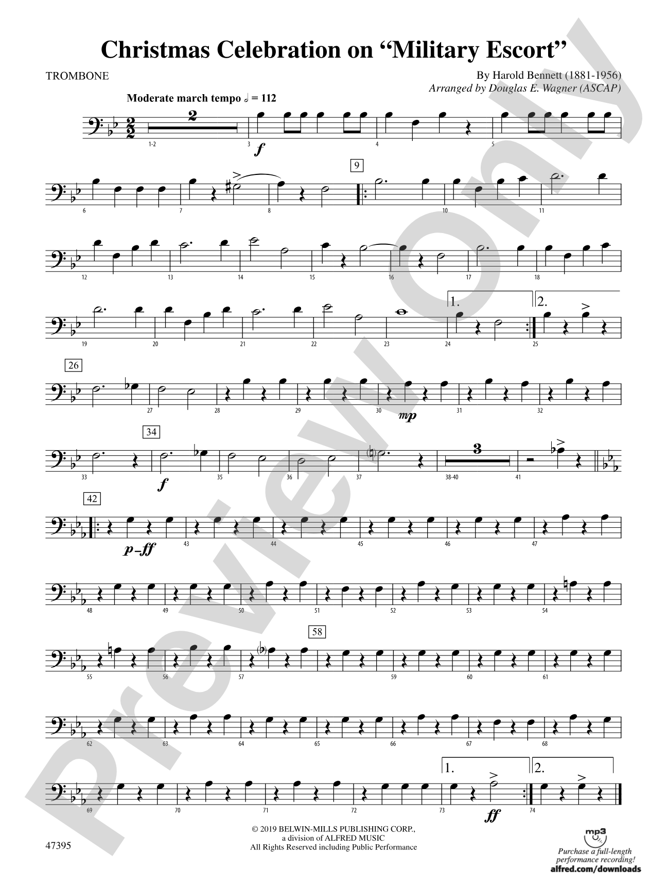 Christmas Celebration on "Military Escort": 1st Trombone
