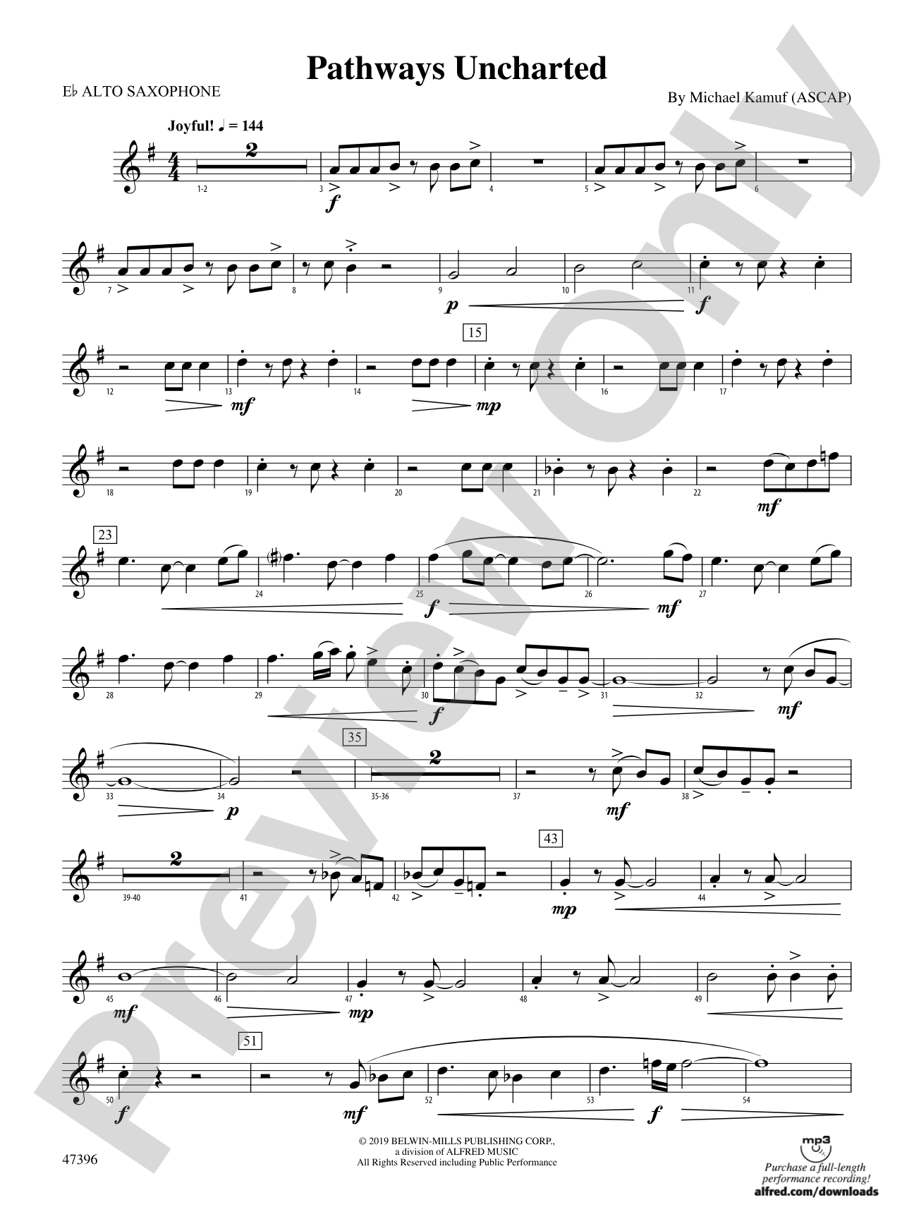 Pathways Uncharted: E-flat Alto Saxophone