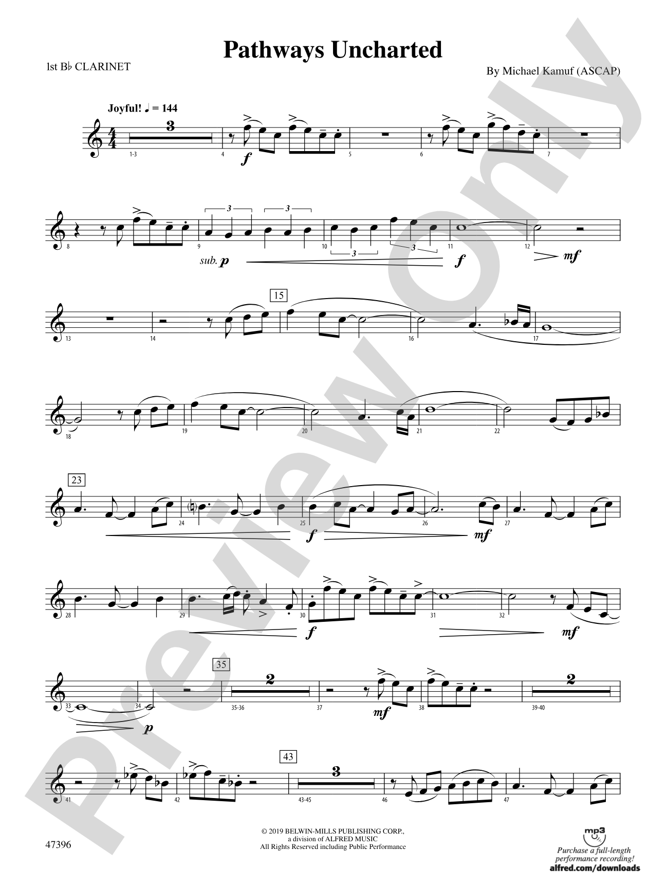Pathways Uncharted: 1st B-flat Clarinet