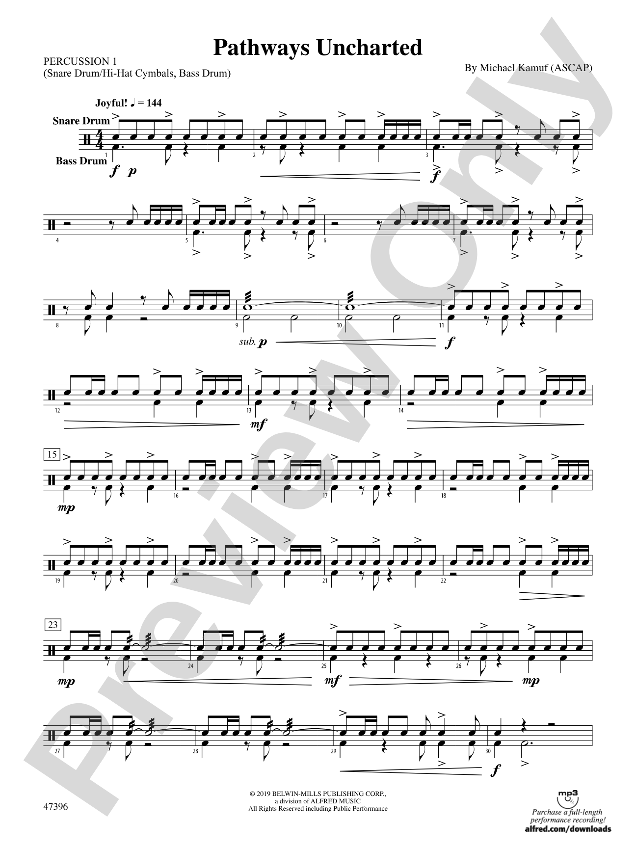 Pathways Uncharted: 1st Percussion