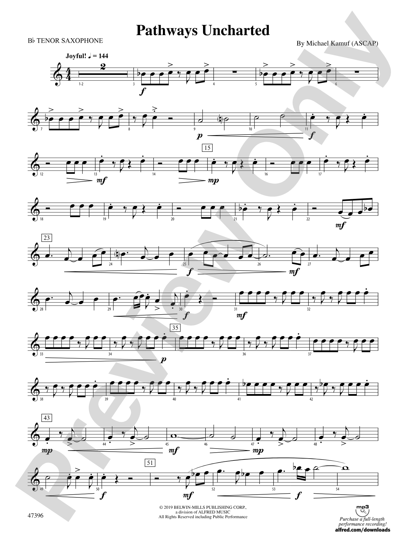 Pathways Uncharted: B-flat Tenor Saxophone