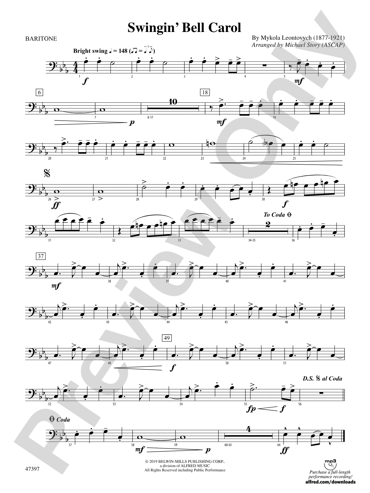 Swingin' Bell Carol: Baritone B.C.