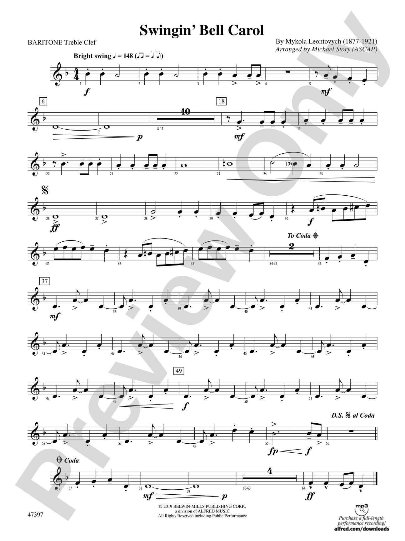 Swingin' Bell Carol: Baritone T.C.