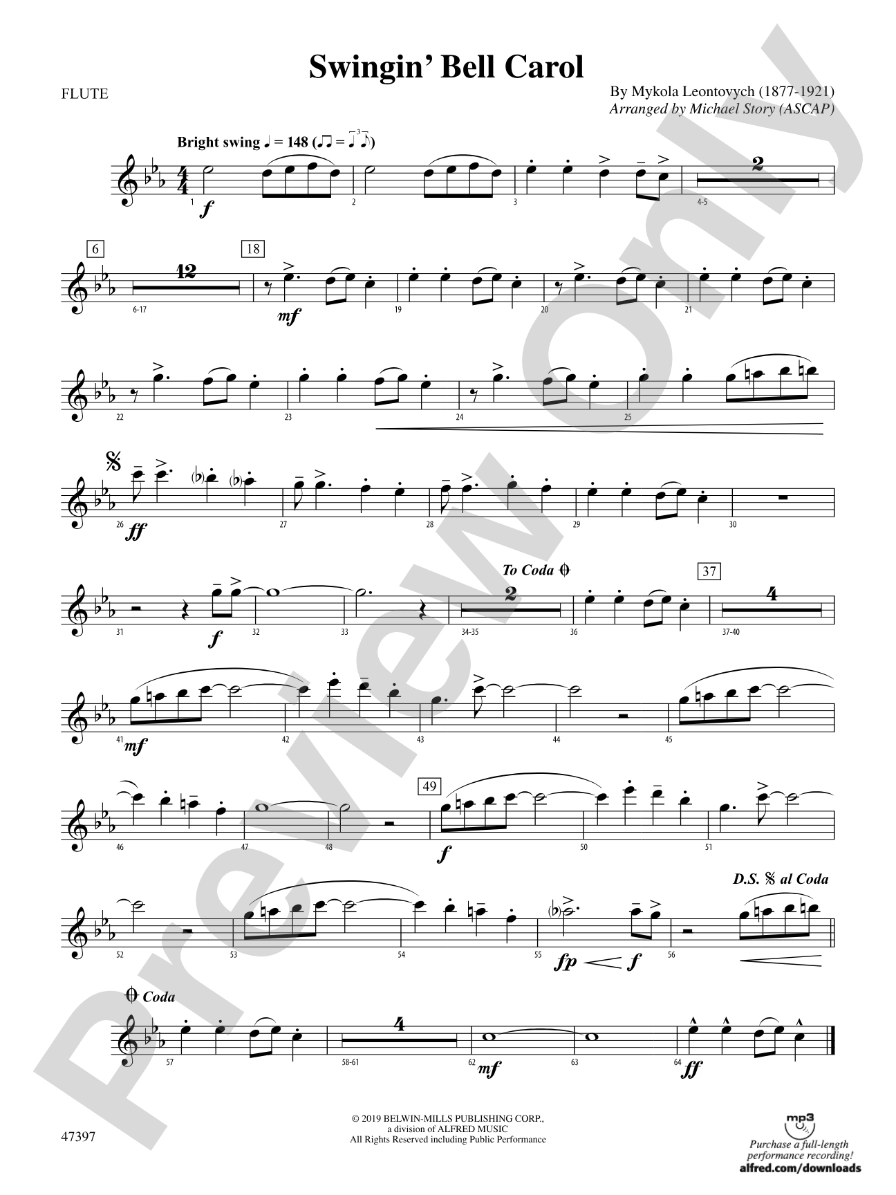 Swingin' Bell Carol: Flute