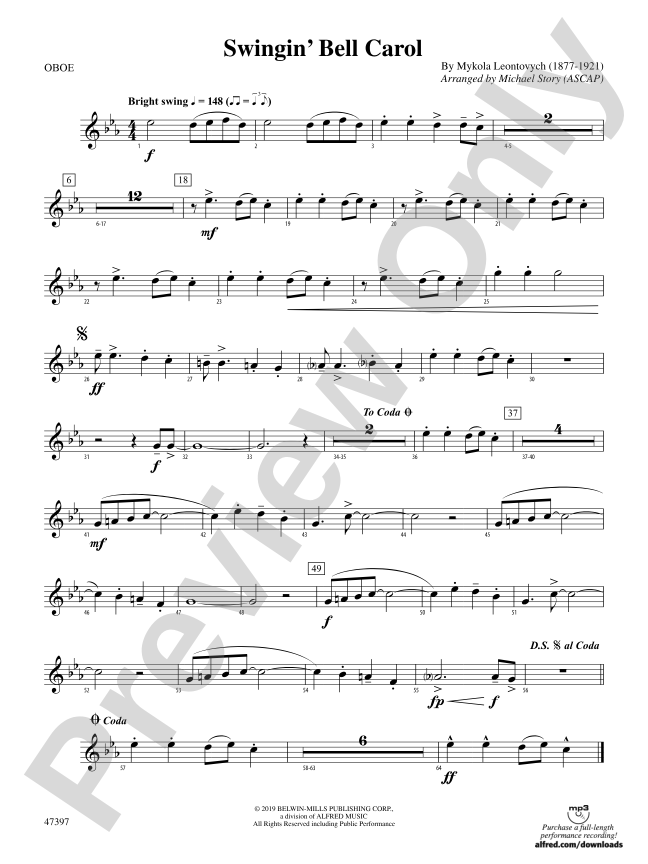 Swingin' Bell Carol: Oboe