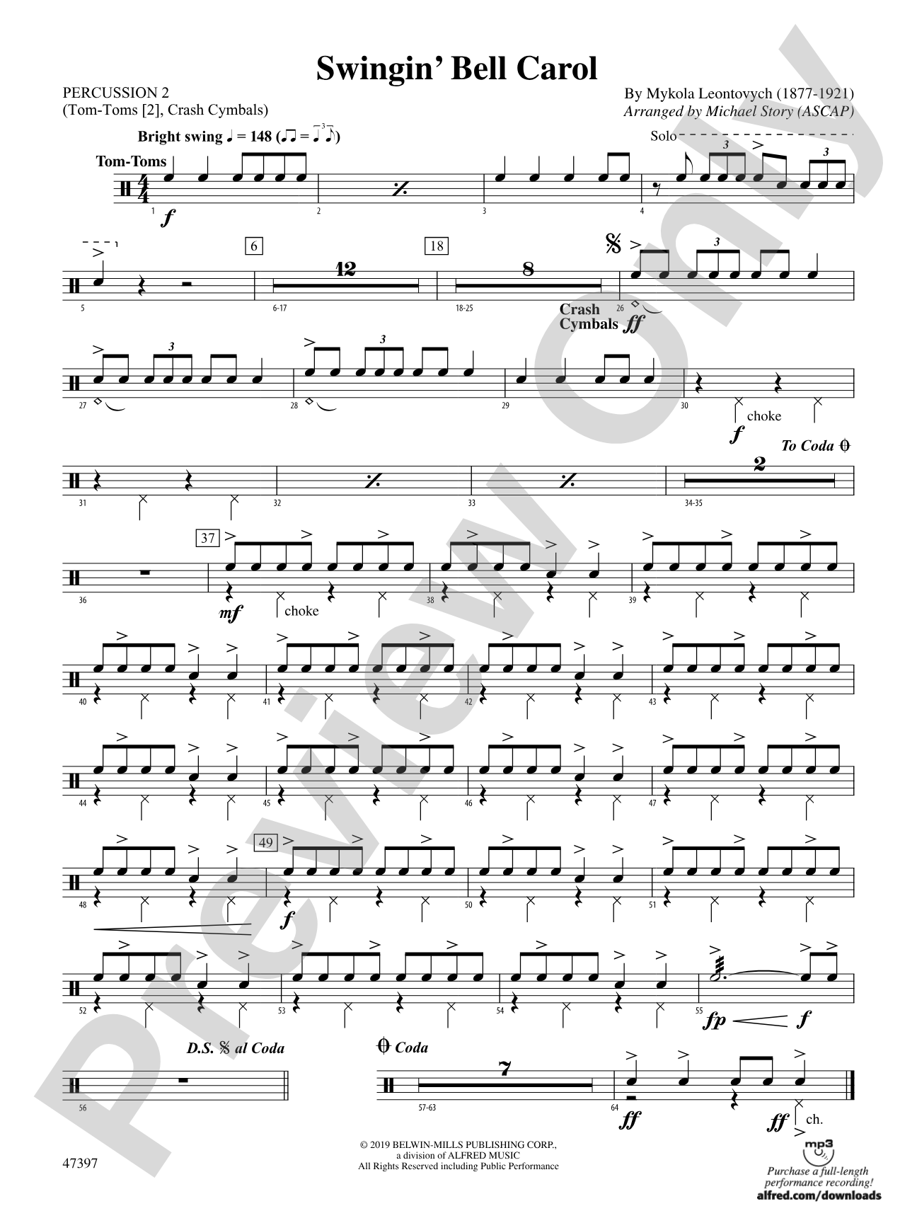Swingin' Bell Carol: 2nd Percussion