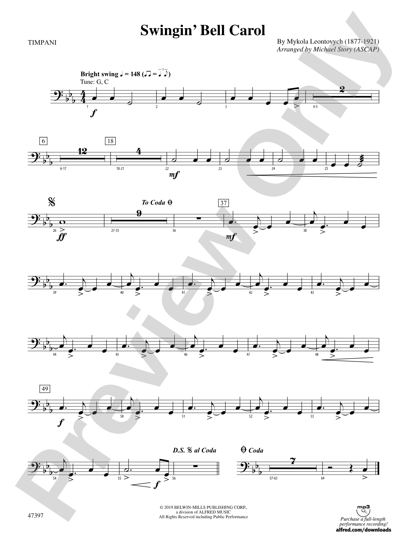 Swingin' Bell Carol: Timpani