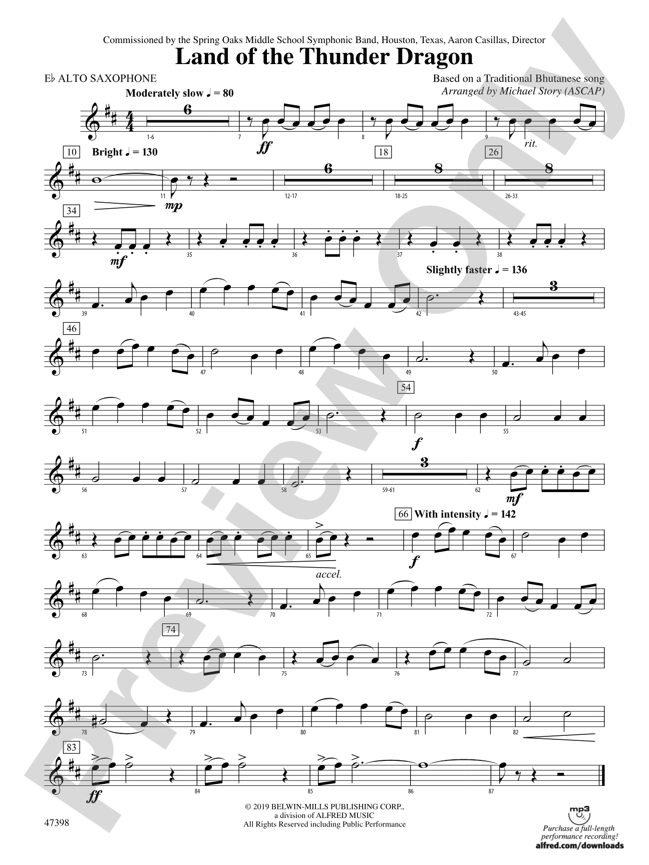 Land of the Thunder Dragon: E-flat Alto Saxophone