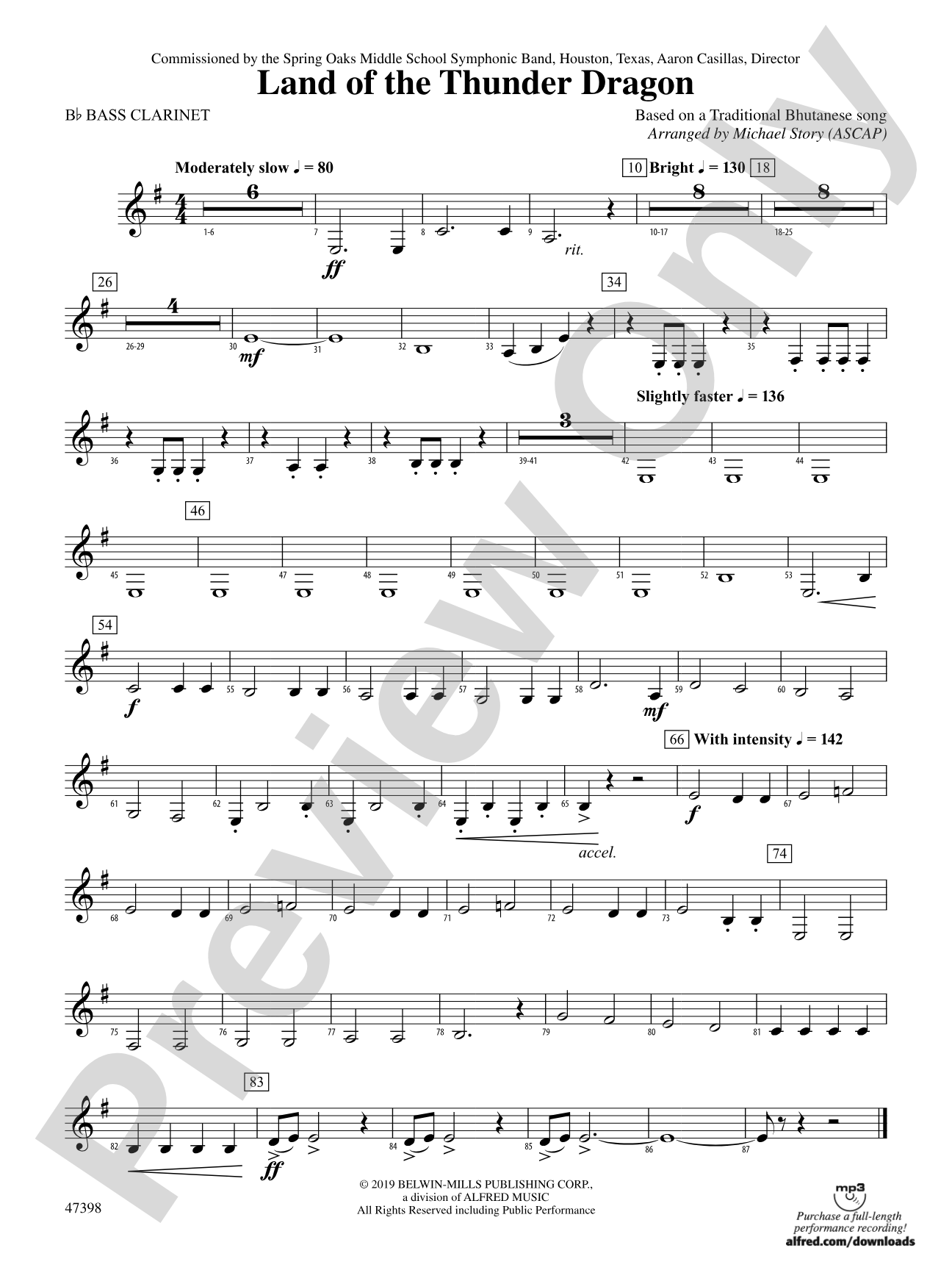 Land of the Thunder Dragon: B-flat Bass Clarinet