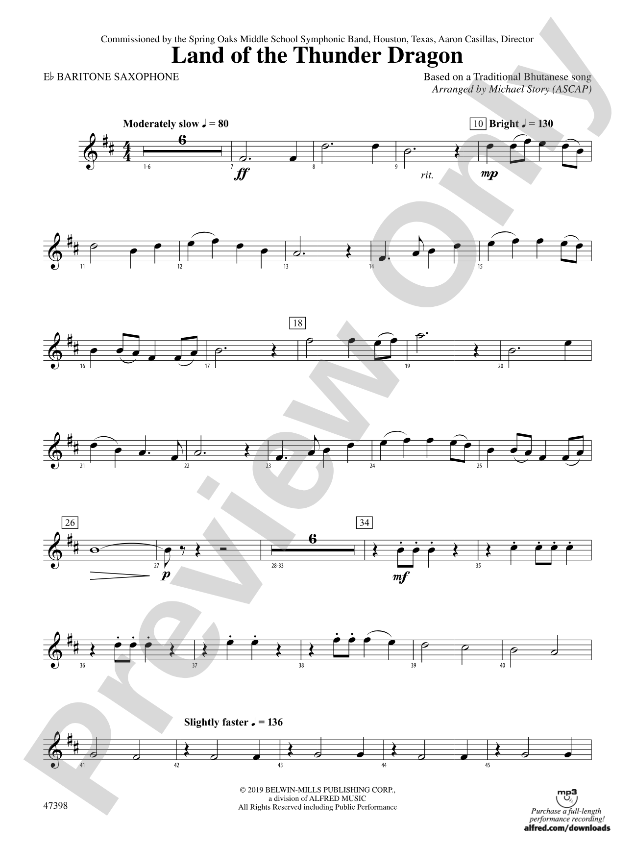 Land of the Thunder Dragon: E-flat Baritone Saxophone